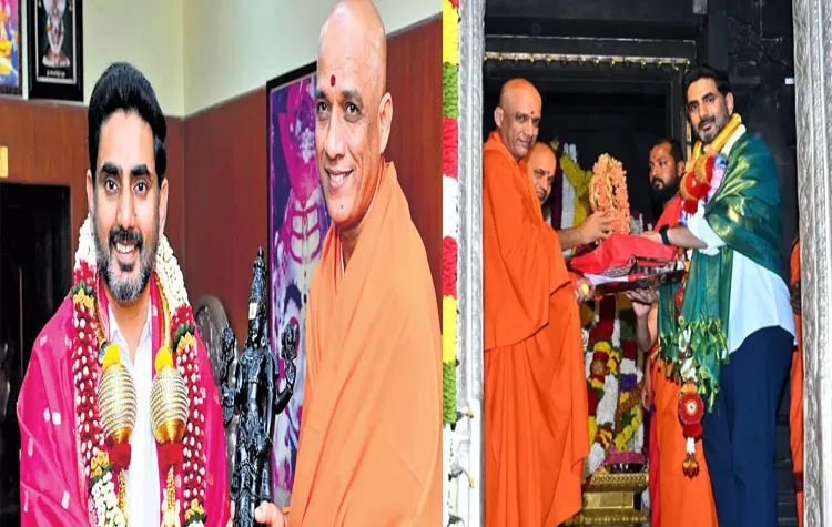 Nara Lokesh Receives Welcome During Karnataka Visit